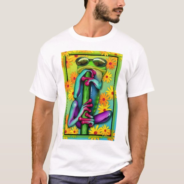 T-shirt Grenouille trop fraîche de marguerite (Devant)