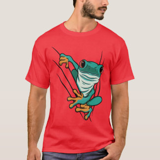 T-shirt Grenouille verte de bande dessinée passe par des f