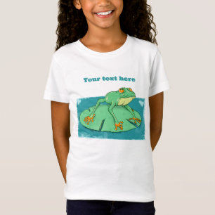 T-Shirt Grenouille verte mignonne sur un tapis de nénuphar