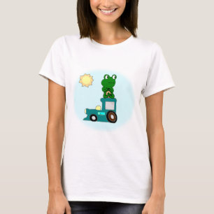 T-shirt Grenouille Zen assise sur un train