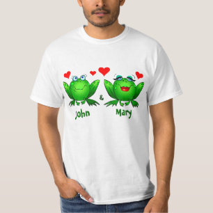 T-shirt Grenouilles dans des noms d'amants d'amour