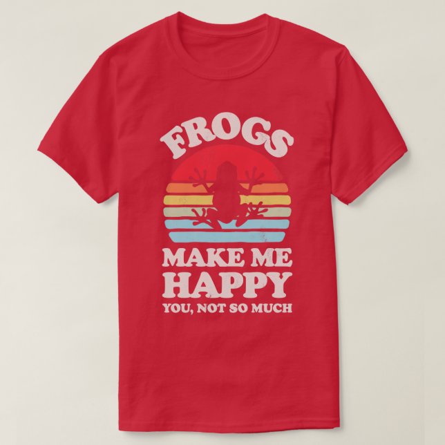 T-shirt Grenouilles me rendre heureux Sunset Retro pour ho (Design devant)