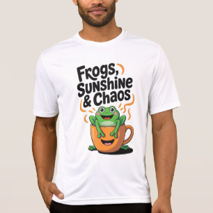 T-shirt Grenouilles, soleil et chaos - Cute Frog en Coffee