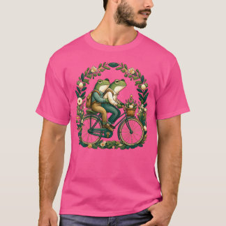 T-shirt Grenouilles Tots Sur Lover À Vélo Cottagecore Frog