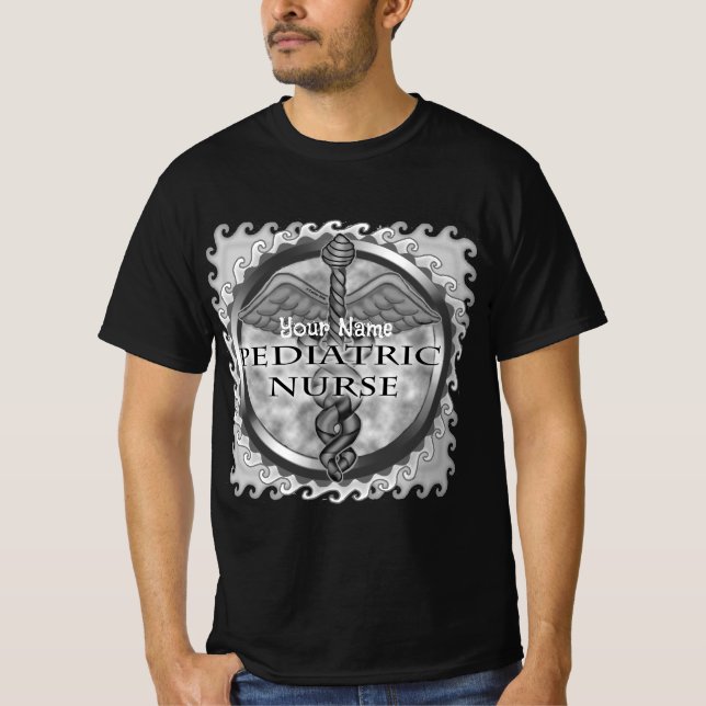 T-shirt Grey caduceus Infirmière pédiatrique (Devant)