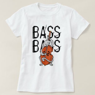 T-shirt Grey Cat Jouer une contrebasse ou une basse debout