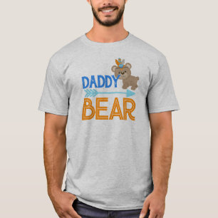 T-shirt Grey Daddy Ours Wild One Woodland Anniversaire T-s