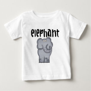 T-shirt Grey Elephant Baby Raglan