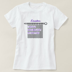 T-shirt Grey J'Aurais Dû Apporter Mon Tricot