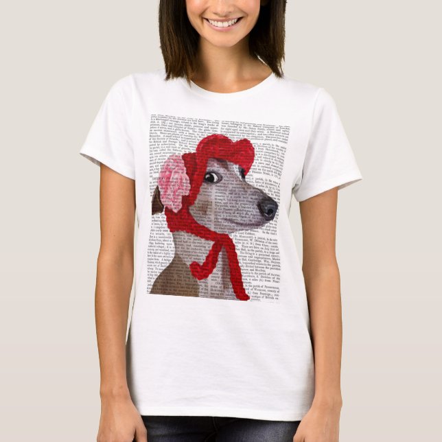 T-shirt Greyhound avec Casquette en laine rouge 2 (Devant)