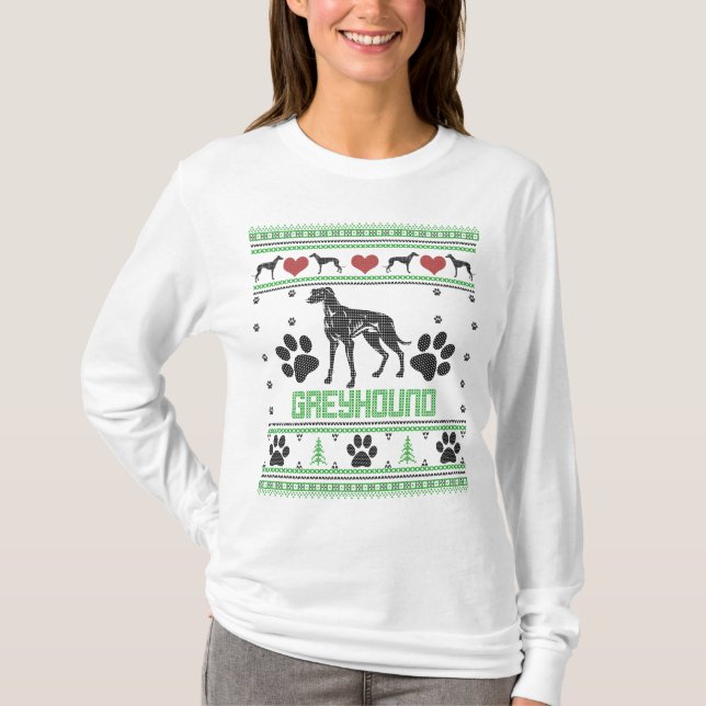 T-shirt Greyhound motif moche de vacances (Devant)
