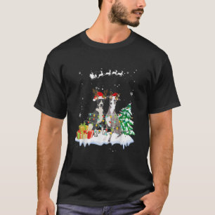 T-shirt Greyhound Père Noël Christmas Tree Light Pyjama 