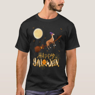 T-shirt Greyhound Ride Witch Shotgun Greyhound Chien Hallo
