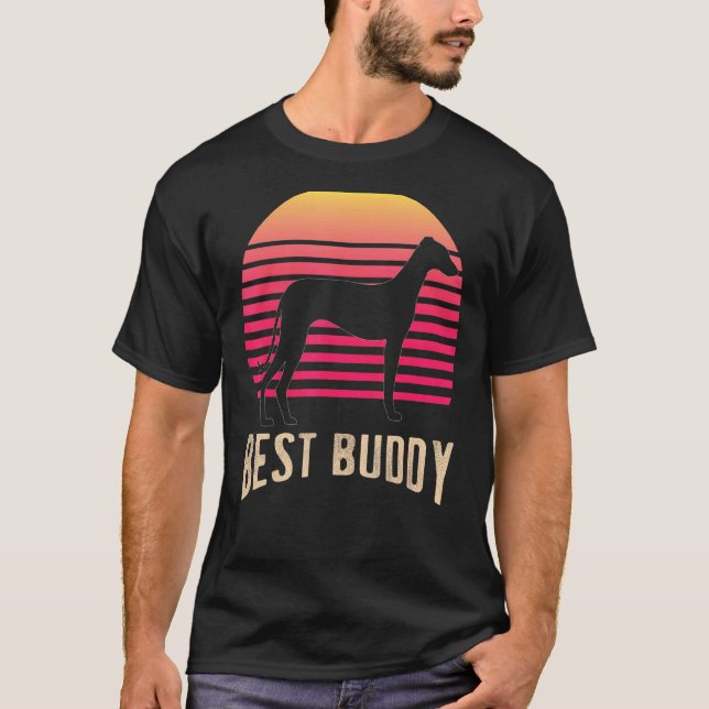 T-shirt Greyhound Windhound Retro 2 (Devant)
