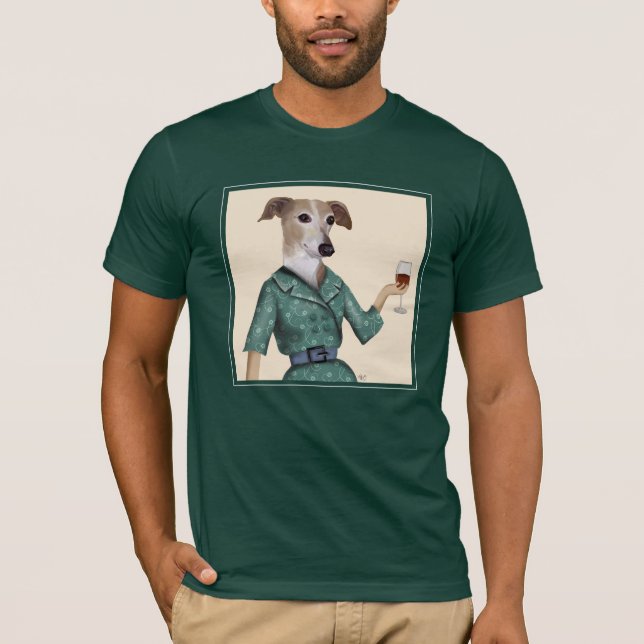 T-shirt Greyhound Wine Snob (Devant)