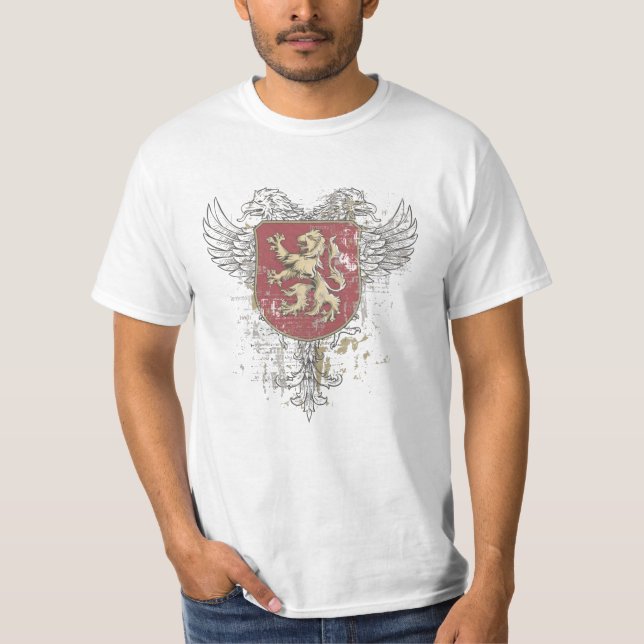 T-shirt griffin, rétro, tête d'aigle, griffin raide, (Devant)