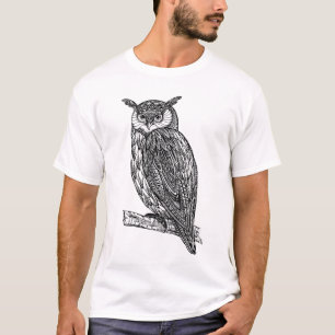 T-shirt Griffonnage animal de hibou de totem sauvage