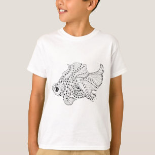 T-shirt Griffonnage de poissons
