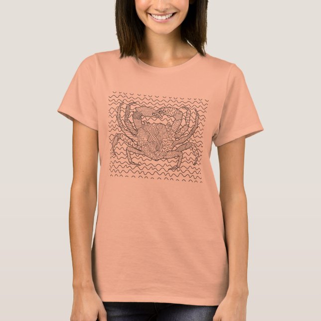 T-shirt Griffonnage détaillé de crabe de mer (Devant)
