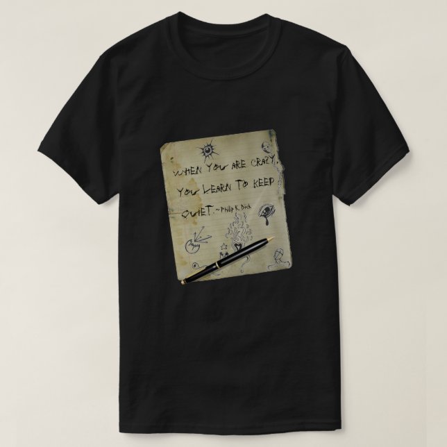 T-shirt Griffonnages "fous" de grunge de citation (Design devant)