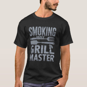 T-shirt Gril BBQ Barbecue Papa Grillant Chaud Fumée Cadeau