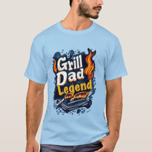 T-shirt Gril cool légende de Papa mot art BBQ