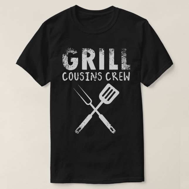 T-shirt Grill Cousins Crew BBQ Famille Réunion Funky BBQ M (Design devant)