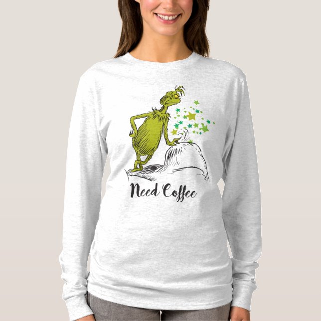 T-shirt Grille | Drôle besoin café (Devant)
