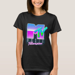 T-shirt Grille MTV Vaporwave avec esthétique néon rétro