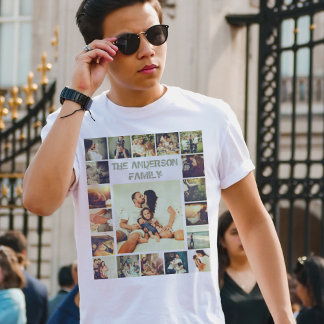 T-shirt Grille photo personnalisée et texte personnalisé