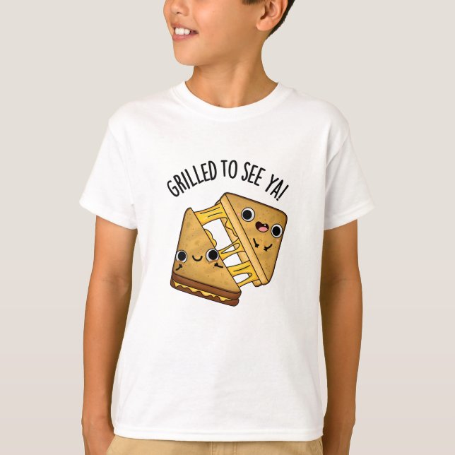 T-shirt Grillé Pour Voir Ya Funny Puns De Nourriture (Devant)
