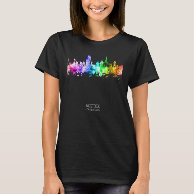 T-shirt Grille Skyline Rostock Allemagne (Devant)