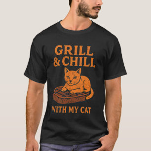 T-shirt Grillez et Détendez-Vous Avec Mon Chat Le Steak Re