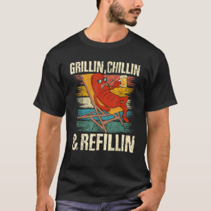 T-shirt Grillin Chillin Refillin Grill Master Papa Bière G