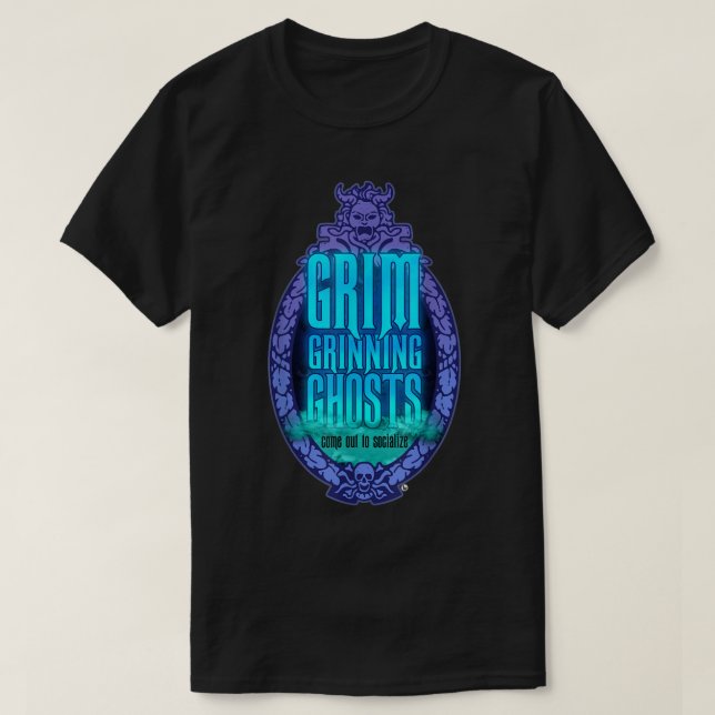 T-shirt Grim Grinning Ghost Haunted Socialize Tee for Men (Design devant)