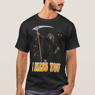 T-shirt Grim Reaper Holding Scythe Halloween Humour Grim R