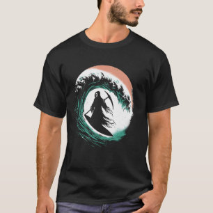 T-shirt Grim Reaper Surf - Costume Éffrayant Halloween Sur