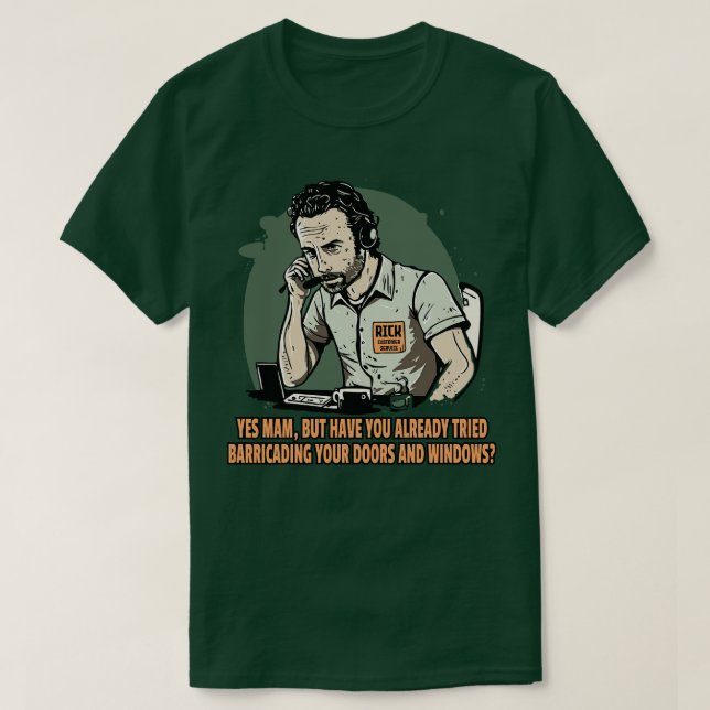 T-shirt Grimes Rick Agent du service à la clientèle récemm (Design devant)