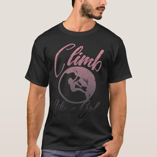 T-shirt Grimper comme une fille en état de détresse (Devant)