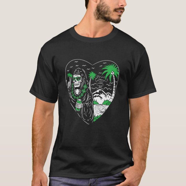T-shirt Grimper Reaper Américain Traditionnel Tatouage Enk (Devant)