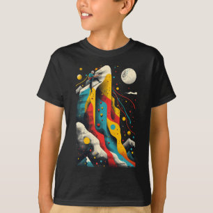 T-shirt Grimpeur Artistique Sur L'escalade De Rocher D'art