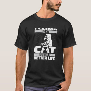 T-shirt Grimpeur Chat Montagne Montagnard Escalade Rocher