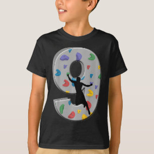 T-shirt Grimpeur de 9 ans Anniversaire Bouldering Escalade