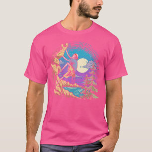 T-shirt Grimpeur de nuit squelettique Escalade sous la ple