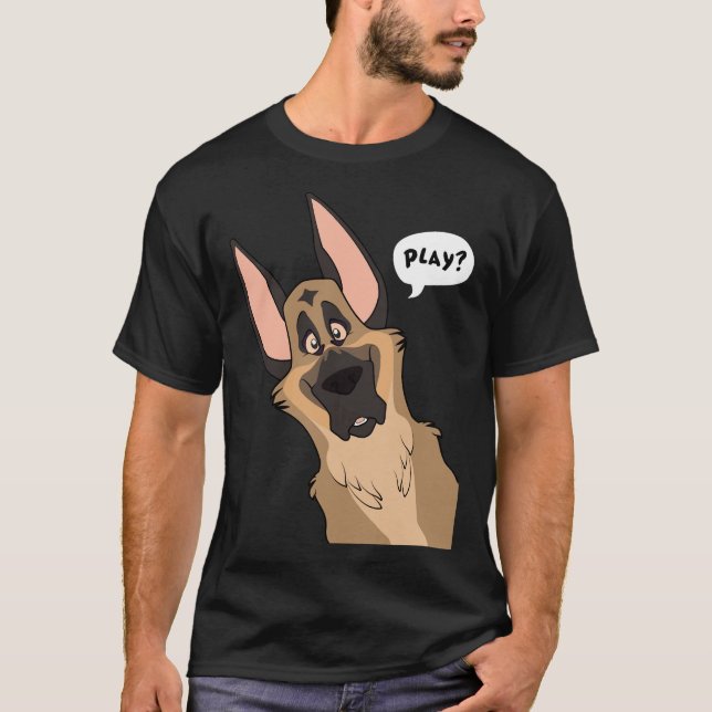 T-shirt Grinning German Shepherd Chien (Devant)