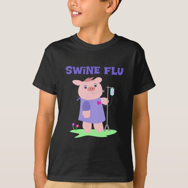 T-shirt Grippe porcine amusante (Devant)
