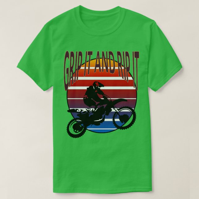 T-shirt Gripper Et Rip It Dirt Vélo Style Rétro (Design devant)