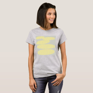 T-Shirt Gris avec Motif de Disque Jaune Clair