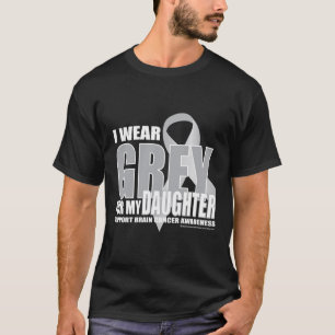 T-shirt Gris de cancer du cerveau pour la fille