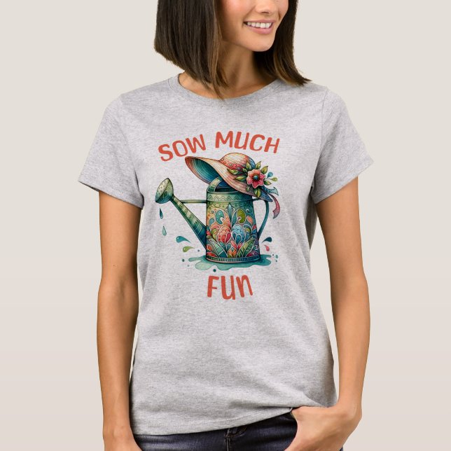 T-Shirt Gris De Jardinage Très Amusant (Devant)